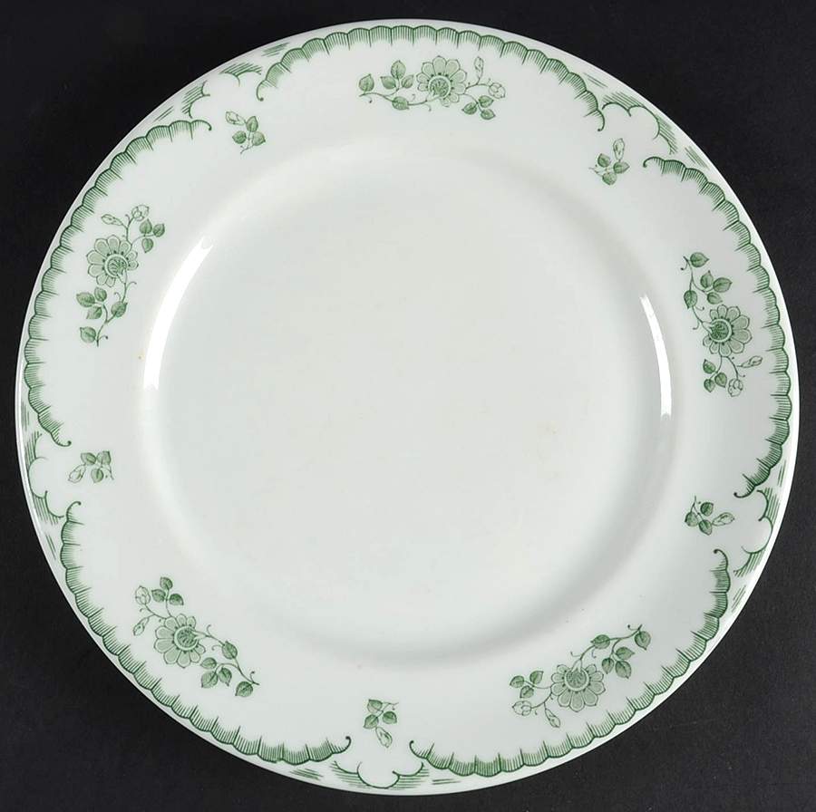 Chardon Rose Green Dinner Plate by Shenango-1