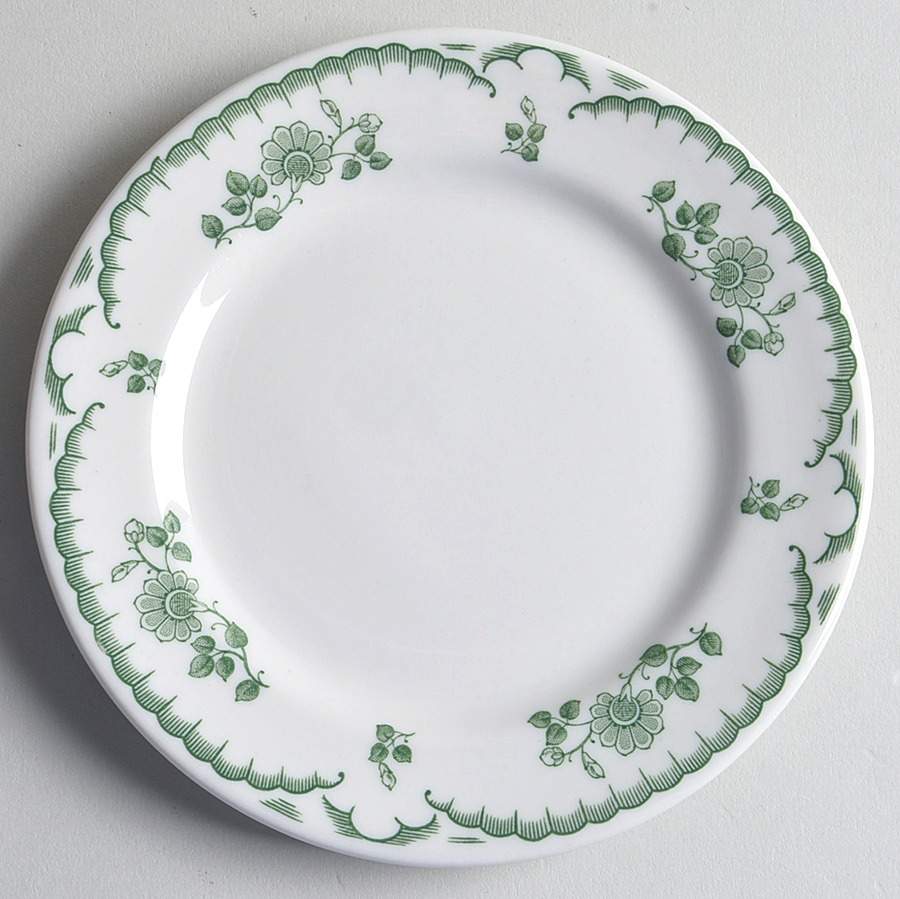 Chardon Rose Green Bread & Butter Plate by Shenango-1