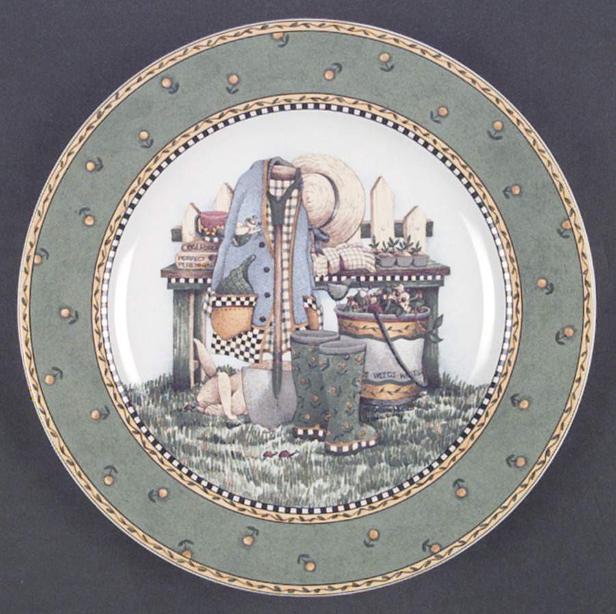 Garden Vignette Salad Plate by Sakura-1