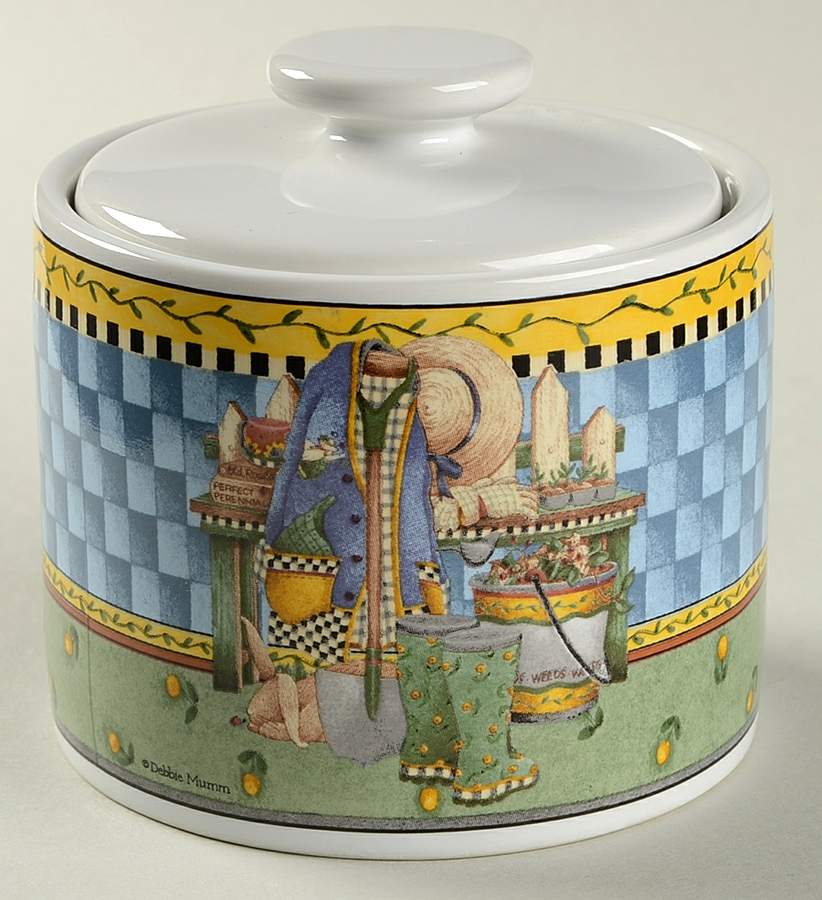 Garden Vignette Sugar Bowl & Lid by Sakura-1