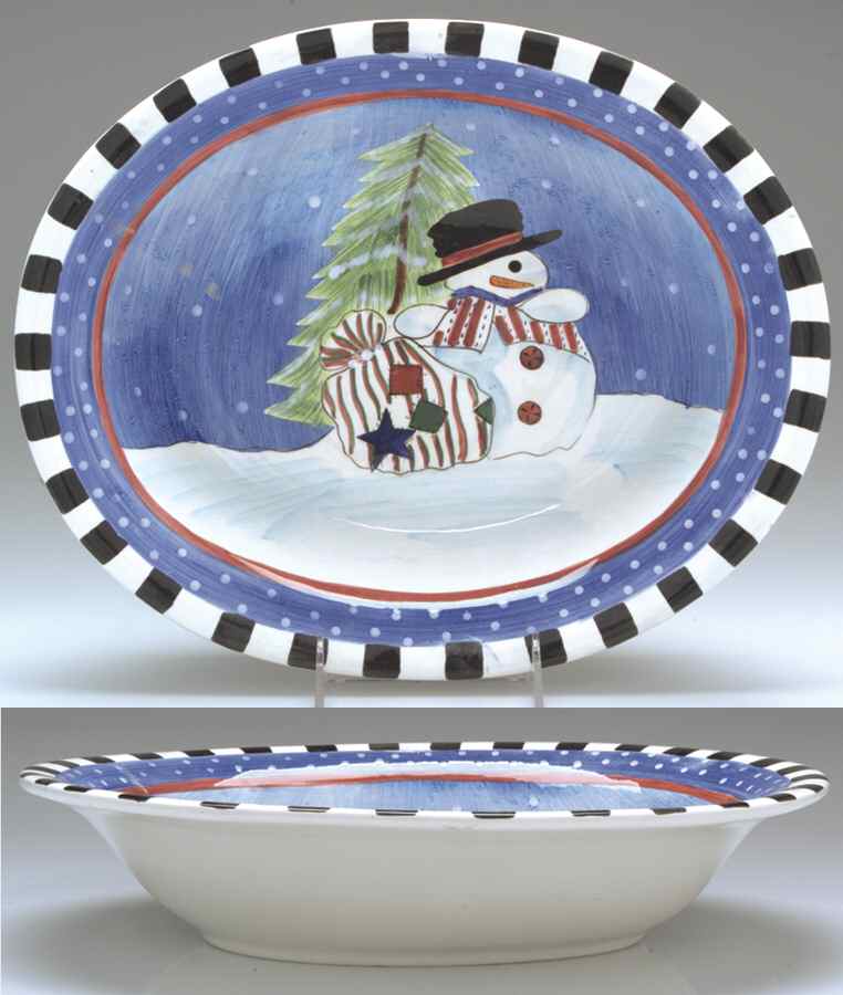 Winter 14" Oval Vegetable Bowl by Sakura-1