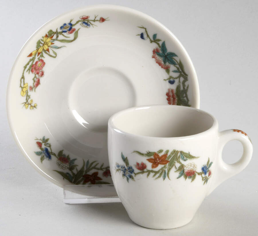 Bombay (Restaurant, Smooth, No Bird) Demitasse Cup & Saucer Set by Syracuse-1
