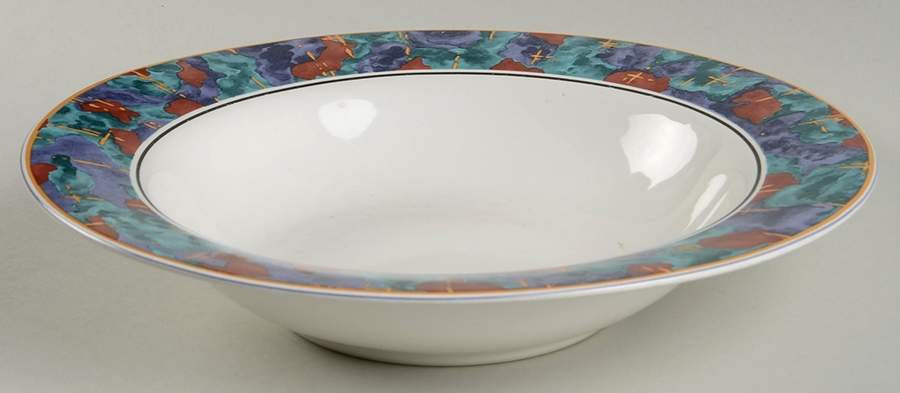 Spring Jewel Large Rim Soup Bowl by Sango-1