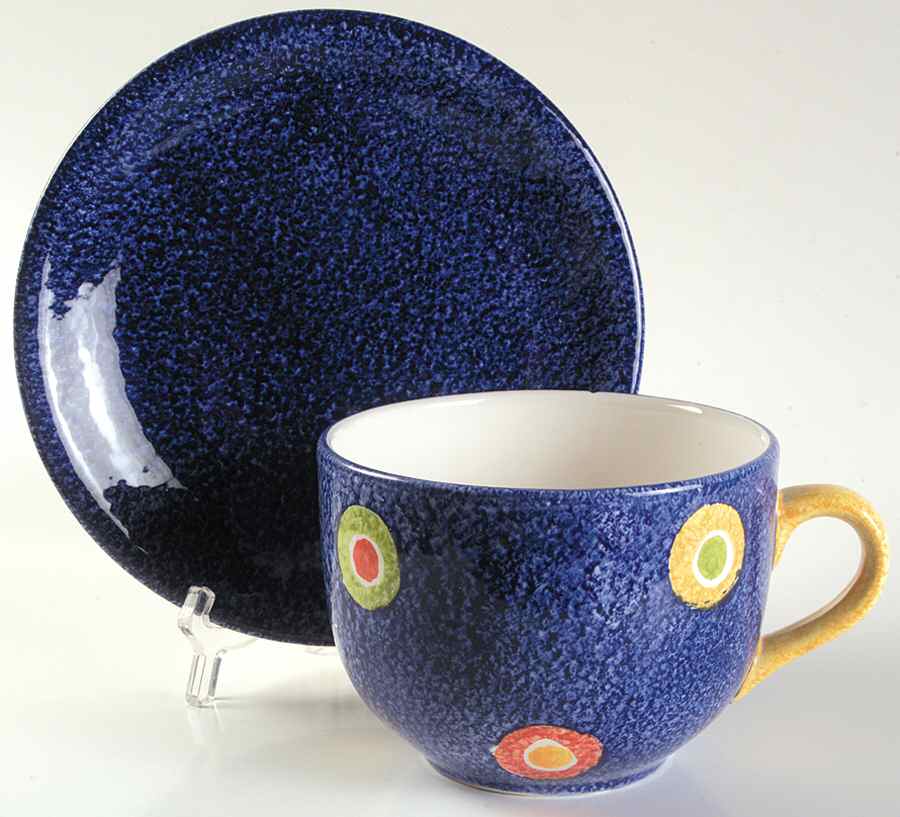 Blue Galaxy Jumbo Cup & Saucer Set by Studio Nova-1