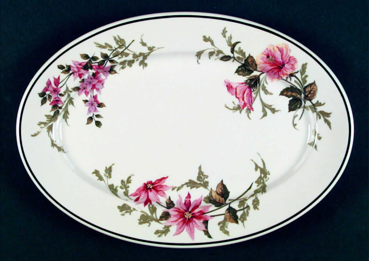 Flora of The South 11" Oval Serving Platter by Syracuse-1