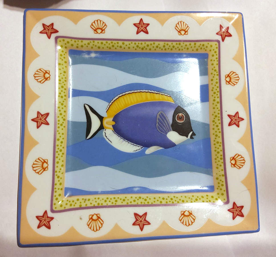 Coral Reef Square Salad Plate by Sakura-1