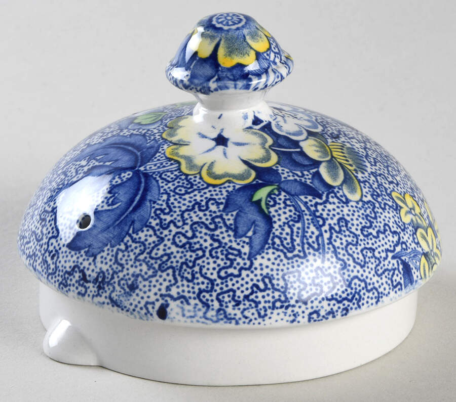 Blue Chintz Lid for Teapot by Spode-1