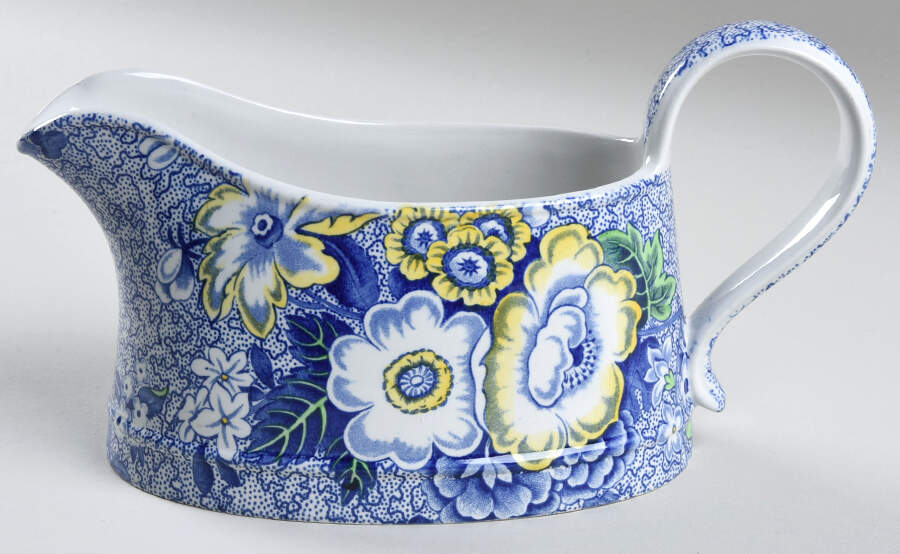Blue Chintz Gravy Boat by Spode-1