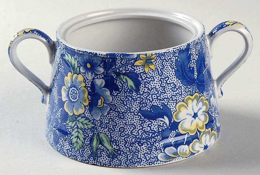 Blue Chintz Sugar Bowl No Lid by Spode-1