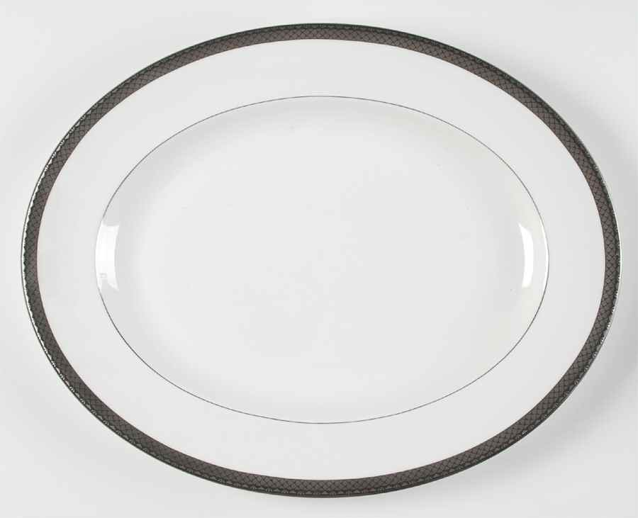 Argent 14" Oval Serving Platter by Spode-1