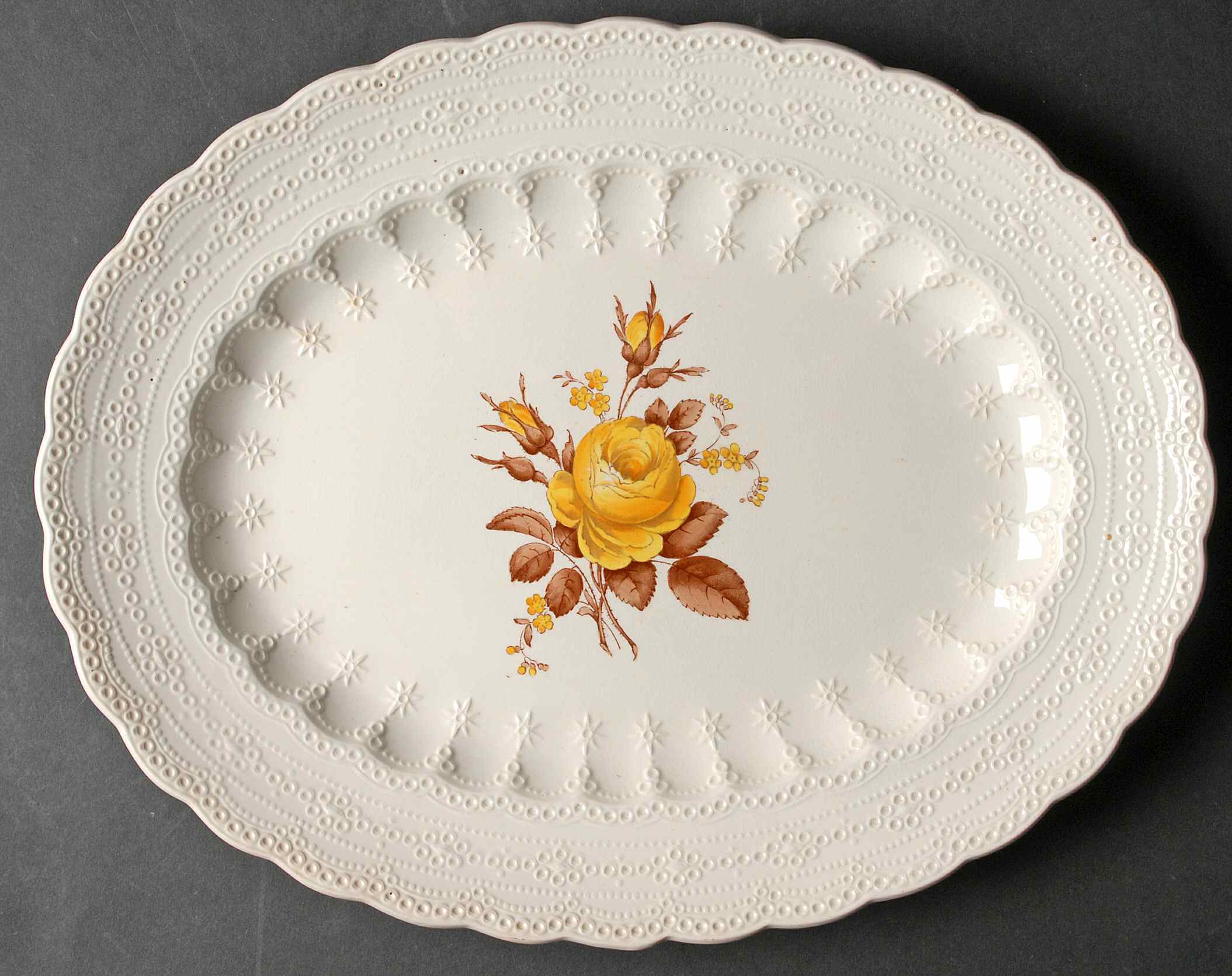 Billingsley Rose Yellow (Jewel) 13" Oval Serving Platter by Spode-1