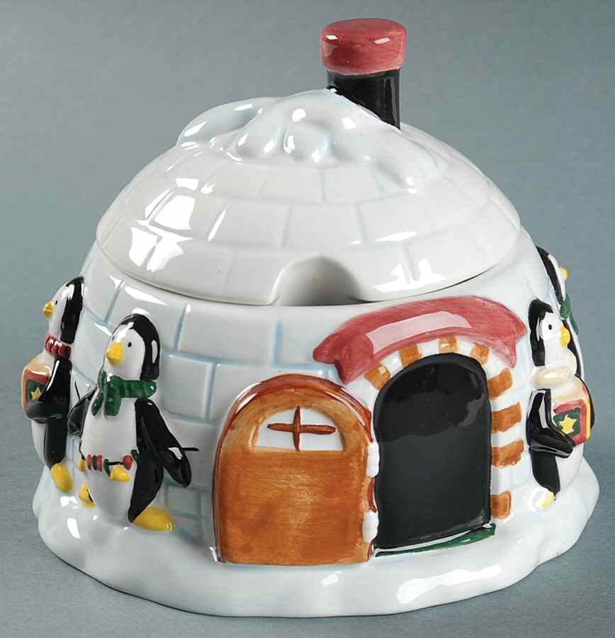 Penguins Figural Sugar Bowl & Lid by Sakura-1