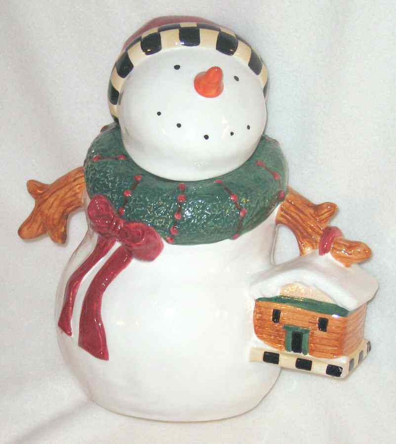 Frosty Folks Sculpted Cookie Jar & Lid by Sakura-1