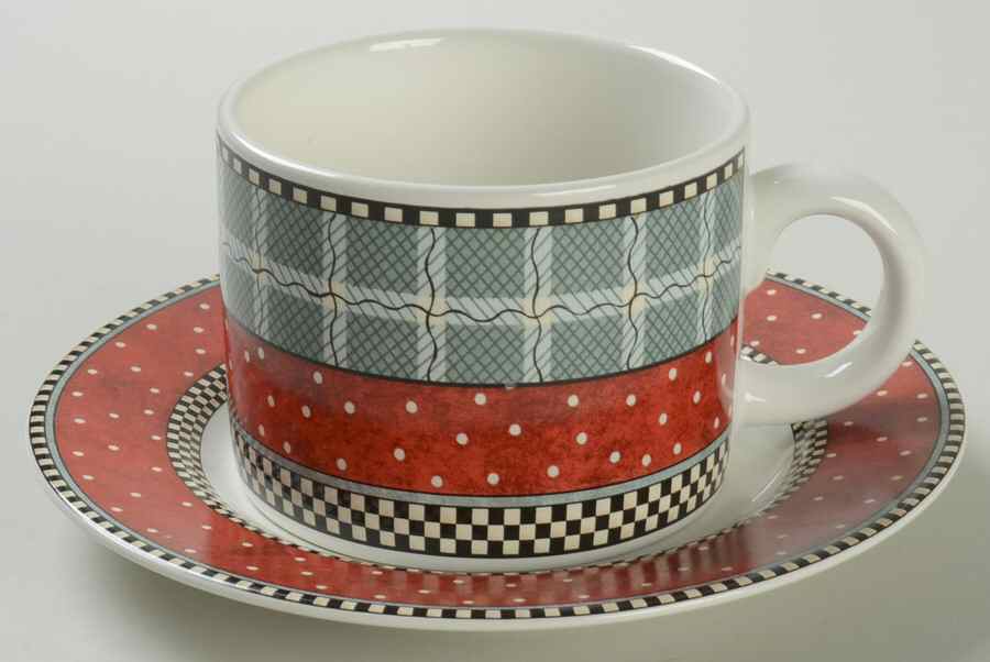 Frosty Folks Flat Cup & Saucer Set by Sakura-1