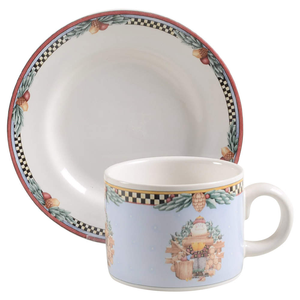 Woodland Santa Flat Cup & Saucer Set by Sakura-1