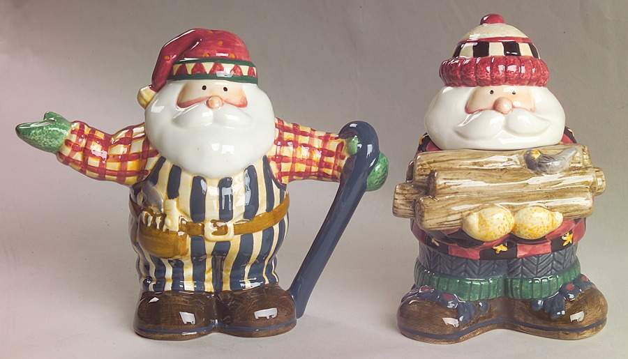 Woodland Santa Figural Creamer & Sugar Set by Sakura-1