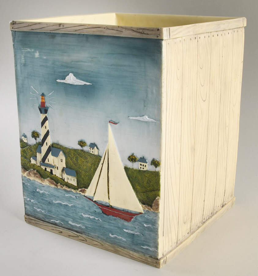 Coastal Breeze Resin Waste Basket by Sakura-1