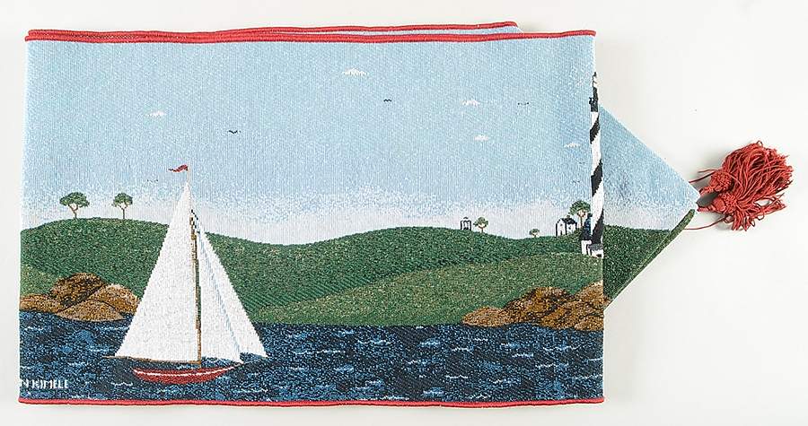 Coastal Breeze Tapestry Table Runner 12" X 85" by Sakura-1