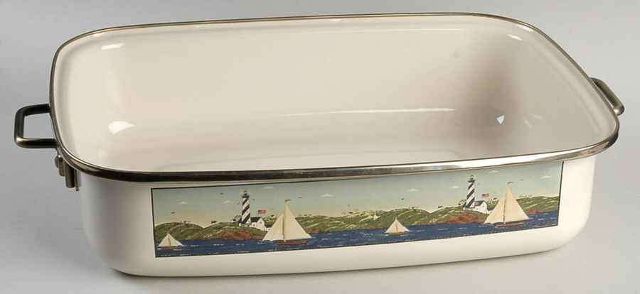 Coastal Breeze 16" Metal Rectangular Roaster by Sakura-1