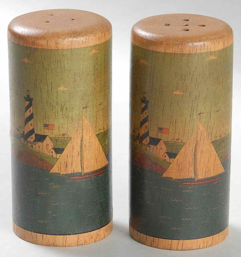 Coastal Breeze All Wood Salt & Pepper Shaker by Sakura-1