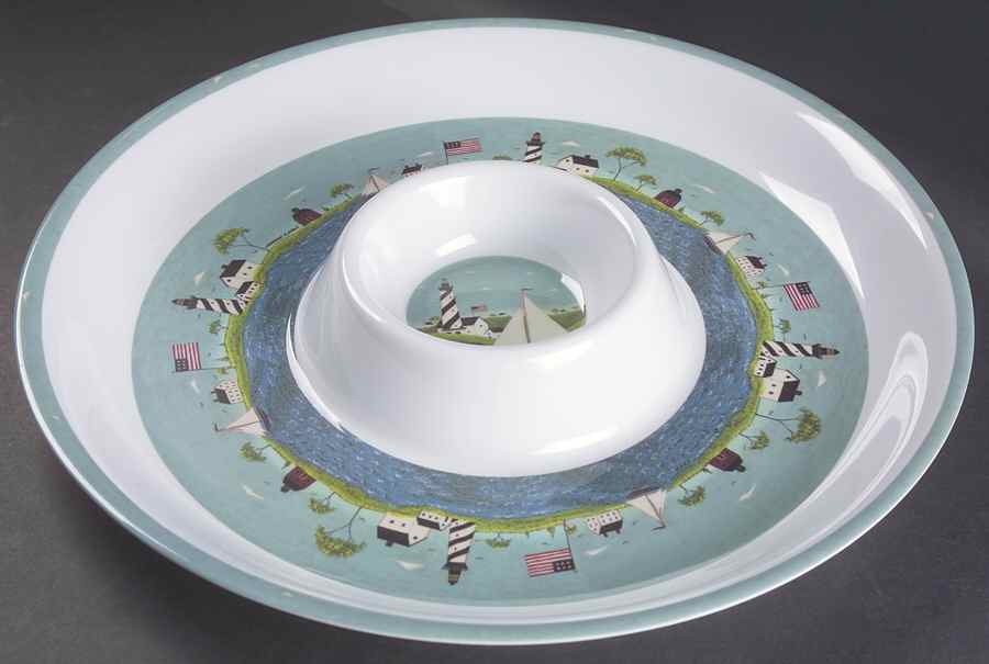 Coastal Breeze 1 Piece Melamine Chip & Dip by Sakura-1