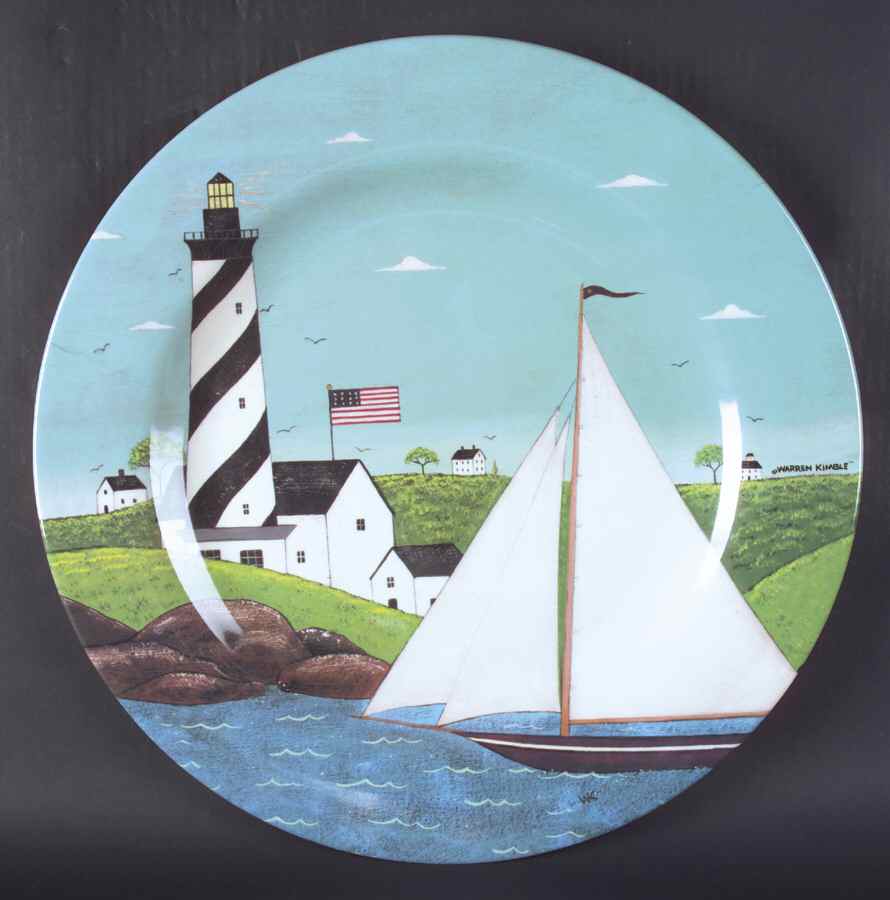 Coastal Breeze Chop Plate/Round Platter Plastic 15" by Sakura-1