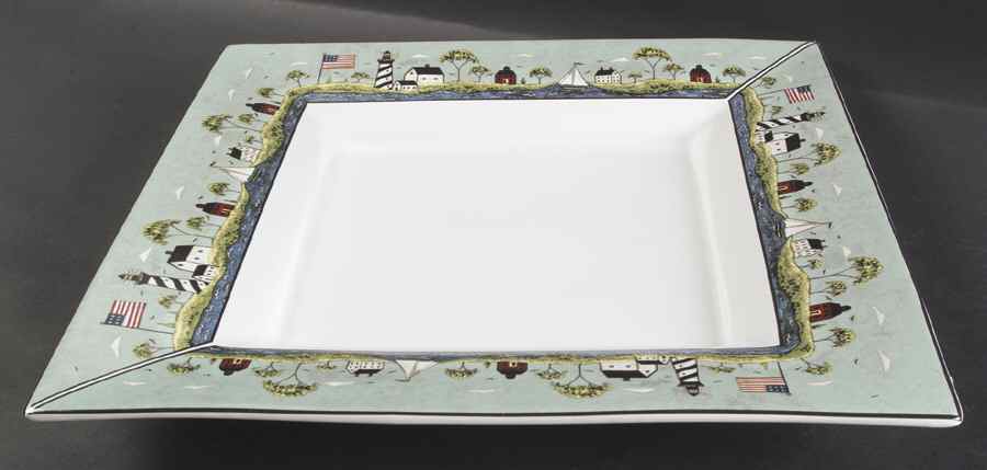 Coastal Breeze 15" Square Serving Platter by Sakura-1