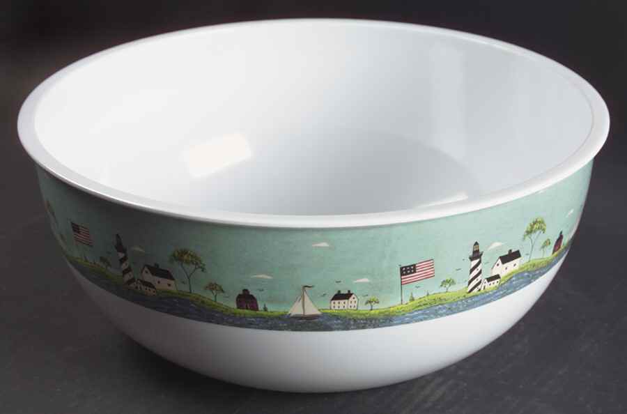 Coastal Breeze 12" Large Plastic Salad Serving Bowl by Sakura-1