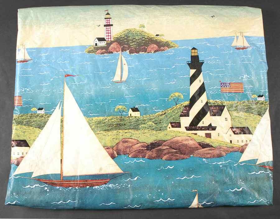 Coastal Breeze 60" x 82" Oblong Vinyl Tablecloth by Sakura-1