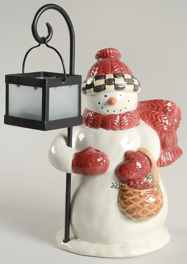 Snow Angel Village Snowman Candleholder by Sakura-1