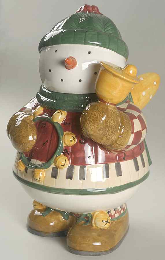 Snow Angel Village Sculpted Cookie Jar & Lid by Sakura-1