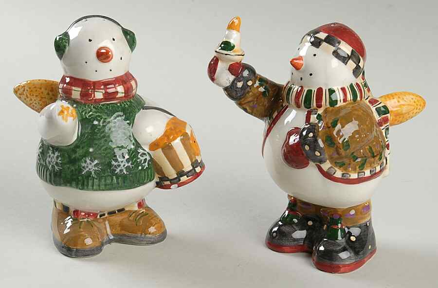 Snow Angel Village Sculpted Salt & Pepper Set by Sakura-1
