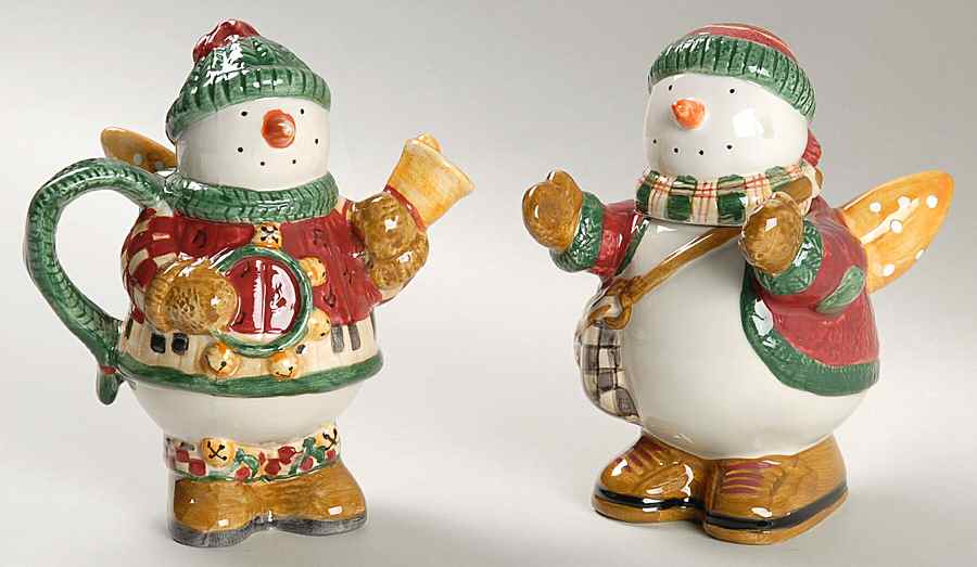 Snow Angel Village Figural Creamer & Sugar Set by Sakura-1