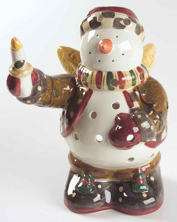 Snow Angel Village Snowman Votive Candleholder by Sakura-1