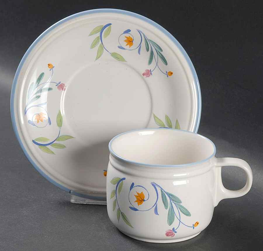 Breezy Meadow Flat Cup & Saucer Set by Studio Nova-1