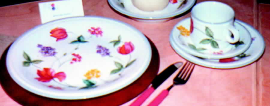 Floral Bouquet Flat Cup & Saucer Set by Studio Nova-1