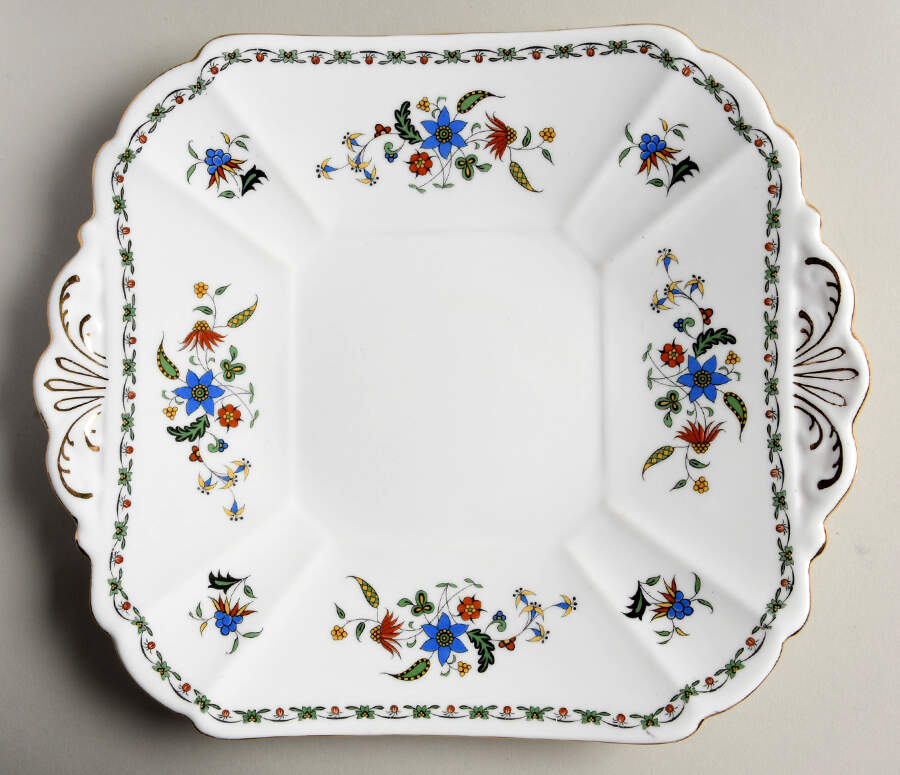 Chelsea Square Handled Cake Plate by Shelley-1