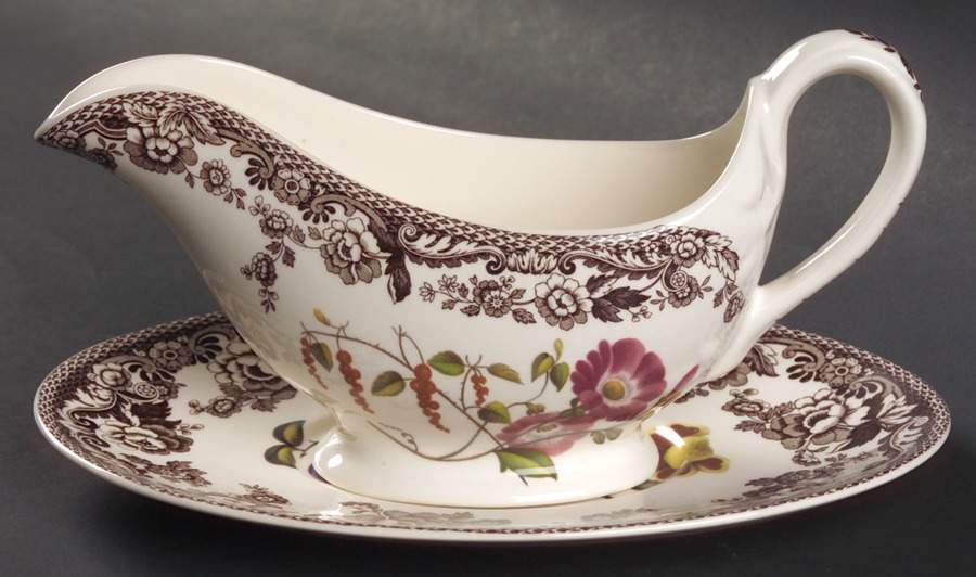 Woodland Garden Gravy Boat & Underplate by Spode-1