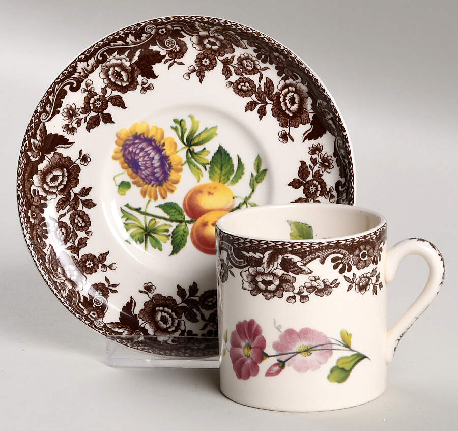 Woodland Garden Flat Demitasse Cup & Saucer Set by Spode-1