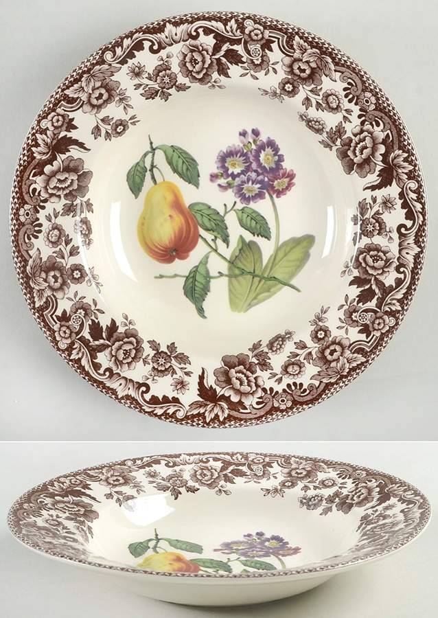 Woodland Garden Large Rim Soup Bowl by Spode-1