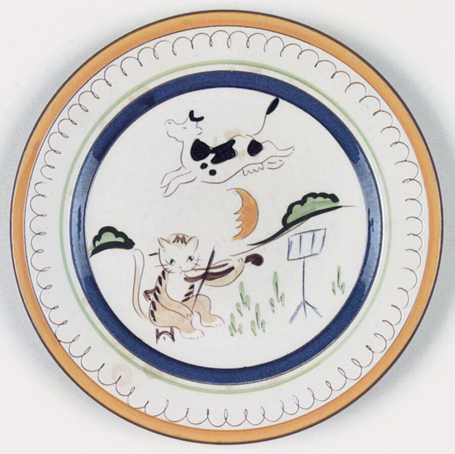 Cat and The Fiddle Child's Plate by Stangl-1
