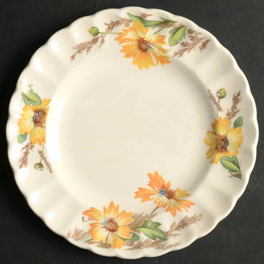 Yellow Daisy (No Gold) Bread & Butter Plate by Sebring Pottery-1