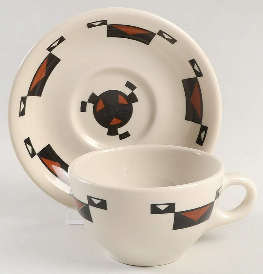 Ahwahnee Hotel Flat Cup & Saucer Set by Sterling China (USA)-1