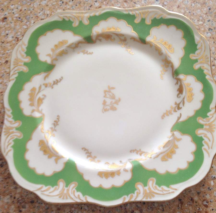 Old England Green Square Salad Plate by Schwarzenhammer-1