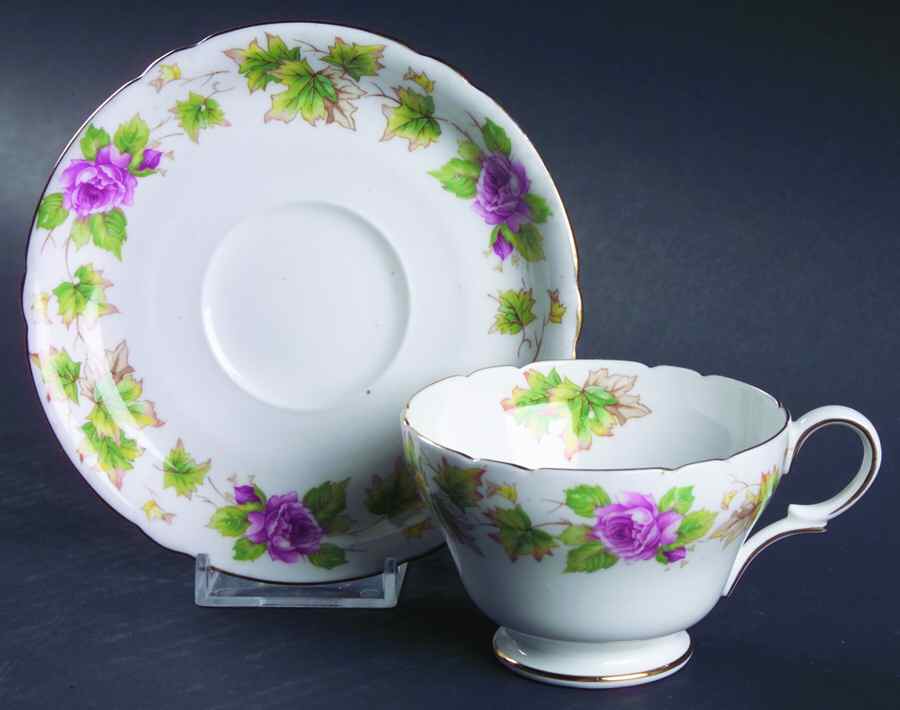 Royalty Footed Cup & Saucer Set by Shelley-1