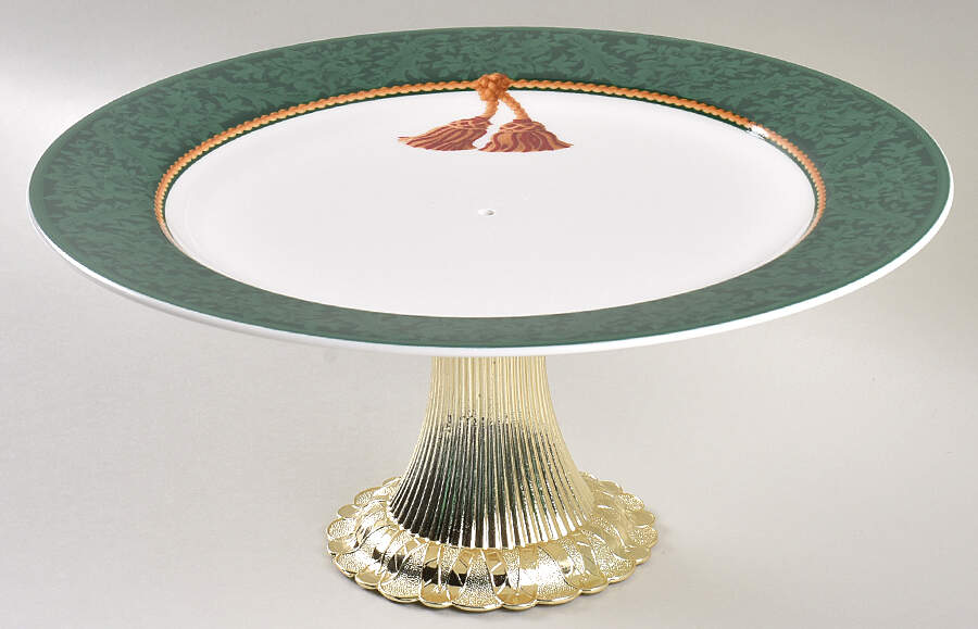 Holiday Abundance Cake Stand with 4"-5" Metal Pedestal  Hc by Sakura-1