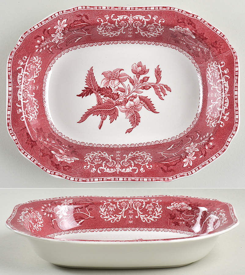 Camilla Red (Earthenware, Newer) 9" Oval Vegetable Bowl by Spode-1