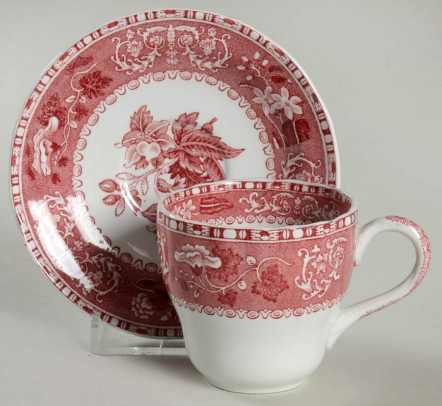 Camilla Red (Earthenware, Newer) Flat Demitasse Cup & Saucer Set by Spode-1