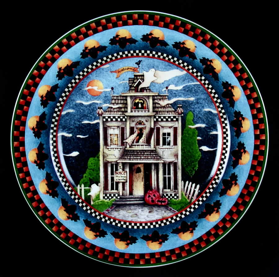 Haunted House Salad Plate by Sakura-1