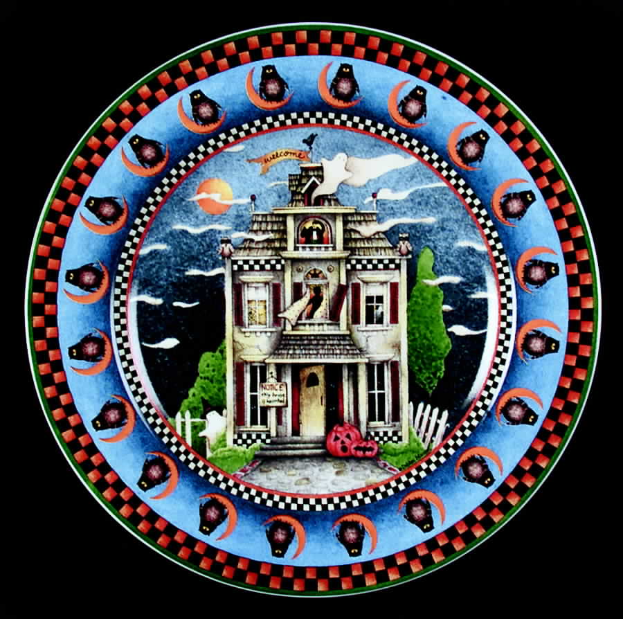 Haunted House Salad Plate by Sakura-1
